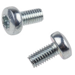 Zinc plated & clear Passivated Pan Steel Tamper Proof Security Screw, M3 x 6mm