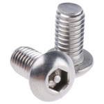 Plain Button Stainless Steel Tamper Proof Security Screw, M6 x 12mm