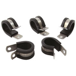 HellermannTyton Black Aluminium Alloy, Chloroprene P Clamp, 23.8mm Max. Bundle