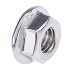 14.2mm Plain Stainless Steel Hex Flanged Nut, M6, A2 304