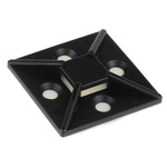 RS PRO Self Adhesive Black Cable Tie Mount 38 mm x 38mm, 10.2mm Max. Cable Tie Width