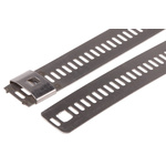 RS PRO Cable Tie, Ladder, 610mm x 12 mm, Metallic 316 Stainless Steel, Pk-100