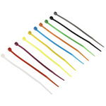 RS PRO Cable Tie, 100mm x 2.5 mm, Assorted Nylon, Pk-1000