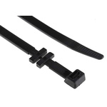 RS PRO Cable Tie, Cable Tray, 320mm x 7.6 mm, Black Nylon, Pk-100