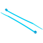 RS PRO Cable Tie, 100mm x 2.5 mm, Blue Nylon, Pk-100