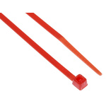 RS PRO Cable Tie, 100mm x 2.5 mm, Red Nylon, Pk-100