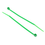 RS PRO Cable Tie, 100mm x 2.5 mm, Green Nylon, Pk-100