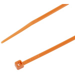 RS PRO Cable Tie, 203mm x 2.5 mm, Orange Nylon, Pk-100