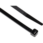 RS PRO Cable Tie, 190mm x 4.8 mm, Black Nylon, Pk-100