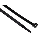 RS PRO Cable Tie, 380mm x 7.6 mm, Black Nylon, Pk-100