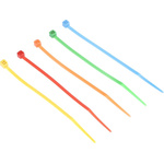 RS PRO Cable Tie, 100mm x 2.5 mm, Assorted Nylon, Pk-250