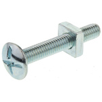 Bright Zinc Plated Steel Roofing Bolt, M6 x 40mm