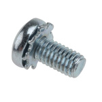 RS PRO M3 x 6mm Zinc Plated Steel Pan Head Sems Screw, External Tooth Washer