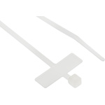 RS PRO Cable Tie, 100mm x 2.5 mm, White Nylon, Pk-100