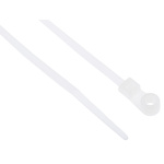 RS PRO Cable Tie, Screw Mount, 113mm x 2.5 mm, Natural Nylon, Pk-100