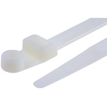 RS PRO Cable Tie, Screw Mount, 317.2mm x 7.8 mm, Natural Nylon, Pk-100