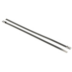 RS PRO Cable Tie, Roller Ball, 200mm x 4.6 mm, Steel Stainless Steel