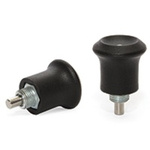 RS PRO 30mm Matt, Zinc Plated Stainless Steel (Spring, Body, Pin), Thermoplastic (Knob) Index Index Bolt, M8 x 0.75