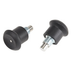 RS PRO 35mm Matt, Zinc Plated Stainless Steel (Spring, Body, Pin), Thermoplastic (Knob) Index Index Bolt, M10 x 1