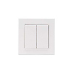 White Panel Mount Light Switch Pure White, 1 Way Screwless, 2 Gang IP20 2