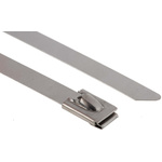 RS PRO Cable Tie, Roller Ball, 360mm x 7.9 mm, Metallic 316 Stainless Steel, Pk-100
