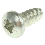 RS PRO Bright Zinc Plated Steel Pan Head Self Tapping Screw, N°10 x 13mm Long