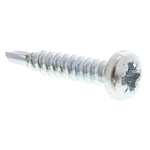 RS PRO Bright Zinc Plated Steel Self Drilling Screw No. 6 x 19mm Long