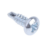 RS PRO Bright Zinc Plated Steel Self Drilling Screw No. 8 x 13mm Long