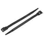 RS PRO Cable Tie, Double Locking, 180mm x 9 mm, Black Nylon, Pk-100