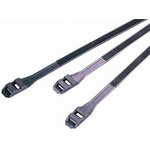 RS PRO Cable Tie, Double Locking, 510mm x 9 mm, Black Nylon, Pk-100