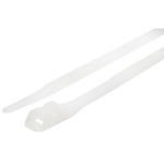 RS PRO Cable Tie, Double Locking, 265mm x 9 mm, Natural Nylon, Pk-100