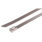 RS PRO Cable Tie, Roller Ball, 680mm x 7.9 mm, Metallic 316 Stainless Steel, Pk-100
