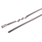 RS PRO Cable Tie, Roller Ball, 840mm x 4.6 mm, Metallic 316 Stainless Steel, Pk-100