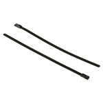 RS PRO Cable Tie, Roller Ball, 150mm x 4.6 mm, Black Polyester Coated Stainless Steel, Pk-100