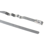 RS PRO Cable Tie, Zig Zag, 150mm x 4.6 mm, Metallic 316 Stainless Steel, Pk-100