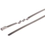 RS PRO Cable Tie, Zig Zag, 100mm x 4.6 mm, Metallic 316 Stainless Steel, Pk-100