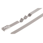 RS PRO Cable Tie, Zig Zag, 200mm x 7.9 mm, Metallic 316 Stainless Steel, Pk-100