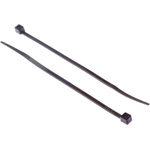 RS PRO Cable Tie, 100mm x 2.5 mm, Black Nylon, Pk-100