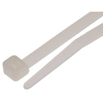 RS PRO Cable Tie, 190mm x 4.8 mm, Natural Nylon, Pk-100
