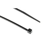 RS PRO Cable Tie, Heat Stabilised, 203mm x 2.5 mm, Black Nylon, Pk-100