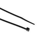 RS PRO Cable Tie, Heat Stabilised, 142mm x 2.5 mm, Black Nylon, Pk-100