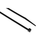 RS PRO Cable Tie, Heat Stabilised, 150mm x 3.6 mm, Black Nylon, Pk-100