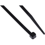 RS PRO Cable Tie, Heat Stabilised, 180mm x 3.6 mm, Black Nylon, Pk-100