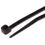 RS PRO Cable Tie, Heat Stabilised, 265mm x 3.6 mm, Black Nylon, Pk-100