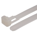 RS PRO Cable Tie, Releasable, 150mm x 7.6 mm, Natural Nylon, Pk-100