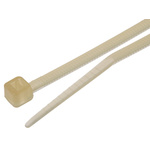 RS PRO Cable Tie, Heat Stabilised, 203mm x 2.5 mm, Natural Nylon, Pk-100
