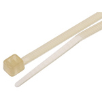 RS PRO Cable Tie, Heat Stabilised, 142mm x 2.5 mm, Natural Nylon, Pk-100