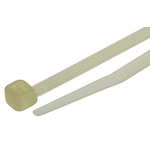 RS PRO Cable Tie, Heat Stabilised, 150mm x 3.6 mm, Natural Nylon, Pk-100