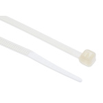 RS PRO Cable Tie, Heat Stabilised, 203mm x 3.6 mm, Natural Nylon, Pk-100