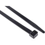 RS PRO Cable Tie, 610mm x 9 mm, Black Nylon, Pk-100